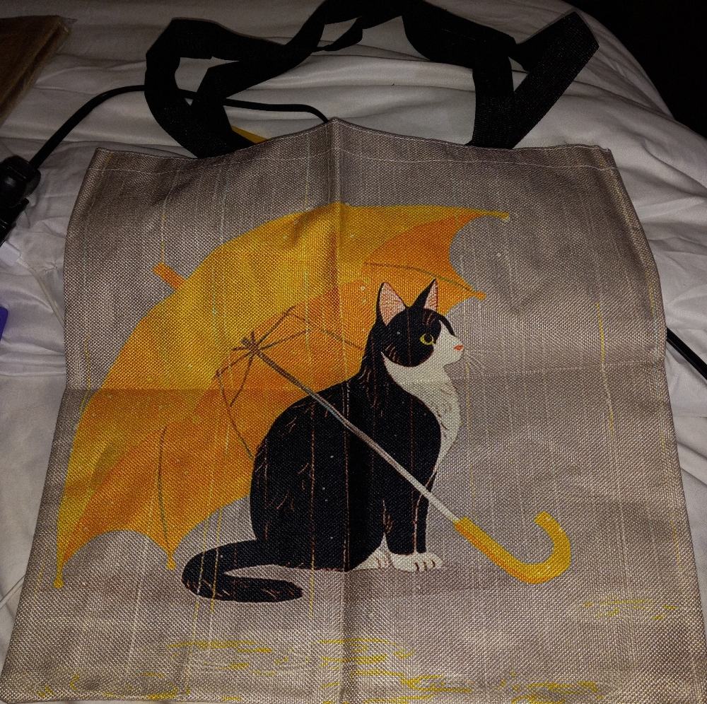 Cute cat and umbrella Tote bag. ****IF ITS MARKED $10 ITS MY BOTTOM DOLLAR******